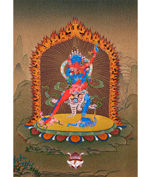 2 armed Chakrasamvara-Vajravarahi, Yab Yum, Tibetan Thangka
