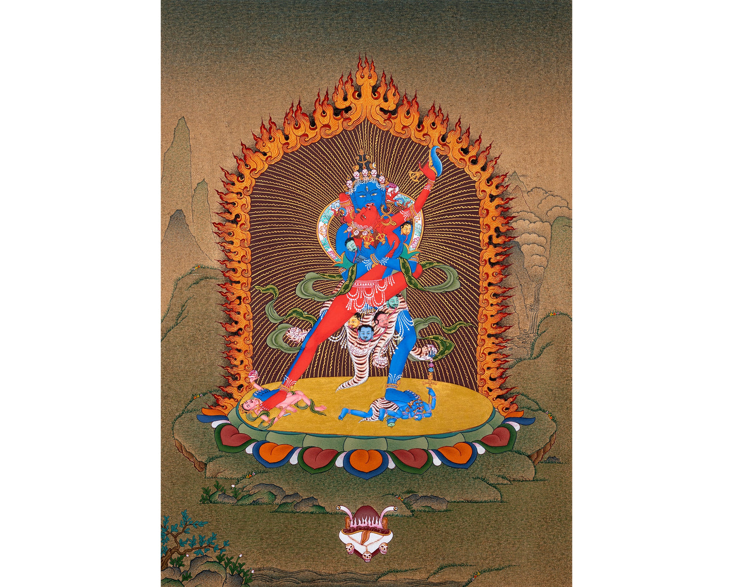 2 armed Chakrasamvara-Vajravarahi, Yab Yum, Tibetan Thangka