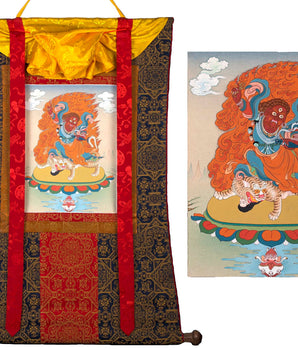 Dorje Drollo | 8 Manifestation Of Padmasambhava | Buddhist Brocade Thangka