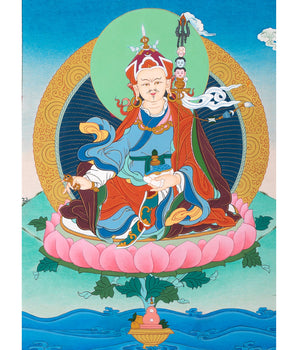 Guru Rinpoche Brocade Thangka | Padmasambhava Tibetan Art