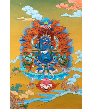 Sakya Mahakala Thangka | Dharmapala | Tibetan Vajrayana Art