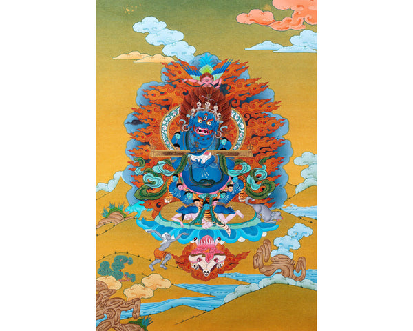 Sakya Mahakala Thangka | Dharmapala | Tibetan Vajrayana Art