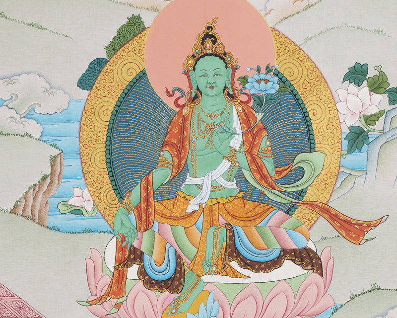 5 Manjushri & Prajna Paramita, Saraswati, White Tara, Green Tara, Bodhisattva Thangka, High Quality Giclee Canvas Print, Digital Print