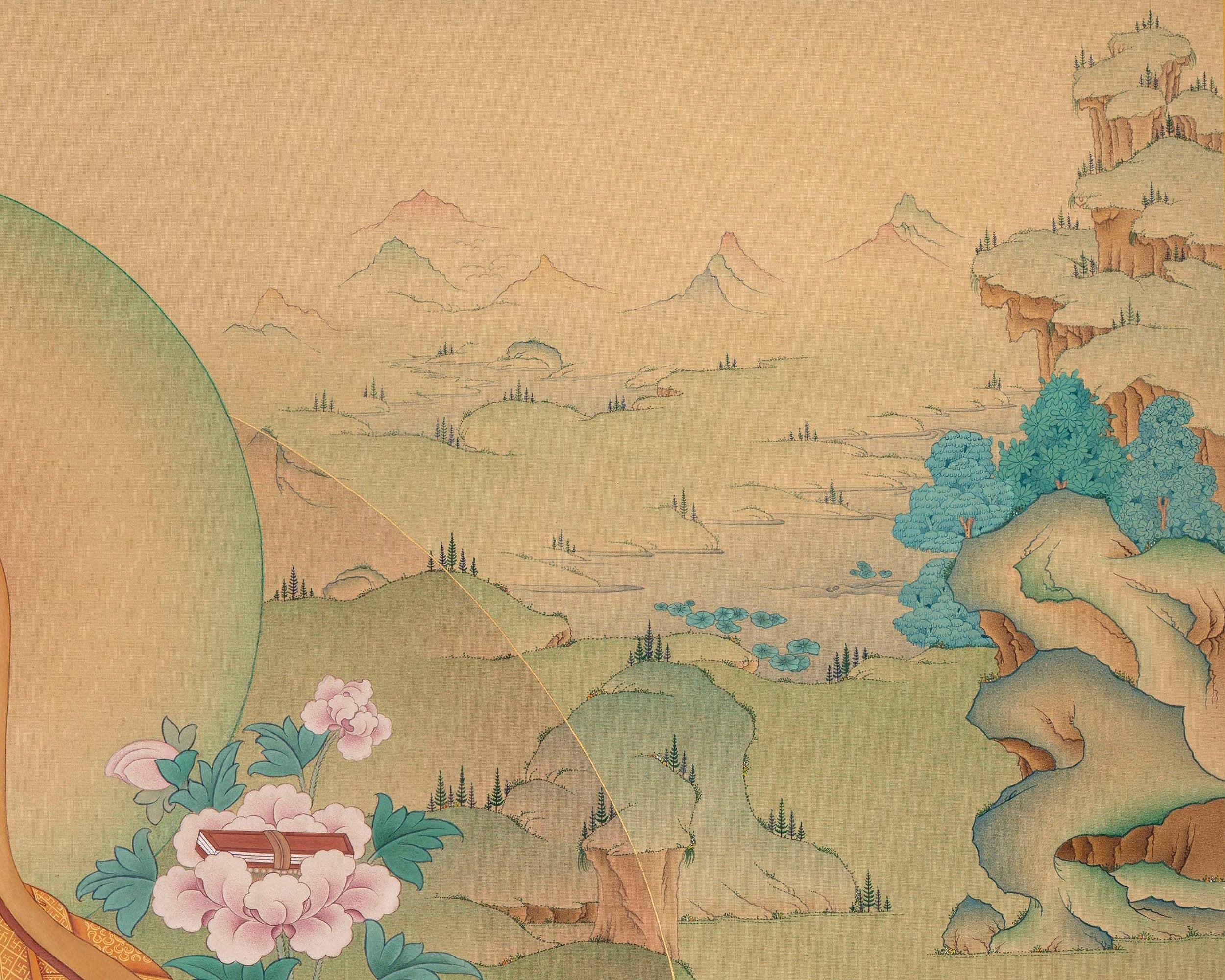 Je Tsongkhapa, Je rinpoche, Tibetan Thangka Painting, High Quality Canvas Print