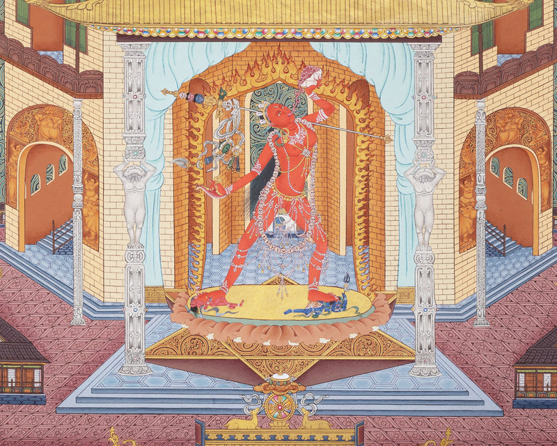 Vajrayogini Mandala | Dakini Painting |  Tibetan Thangka Print