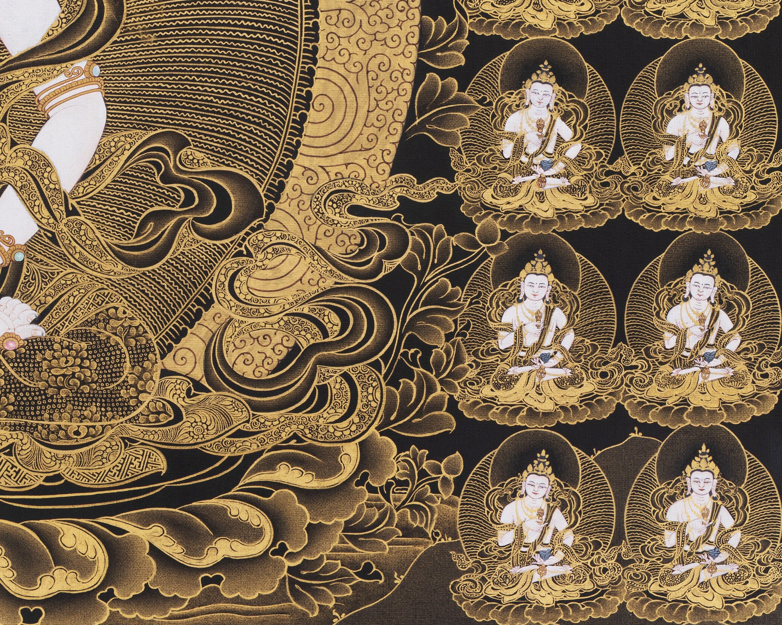 108 Vajrasattva Thangka Print, Tibetan Vajrayana Painting, Thangka Print
