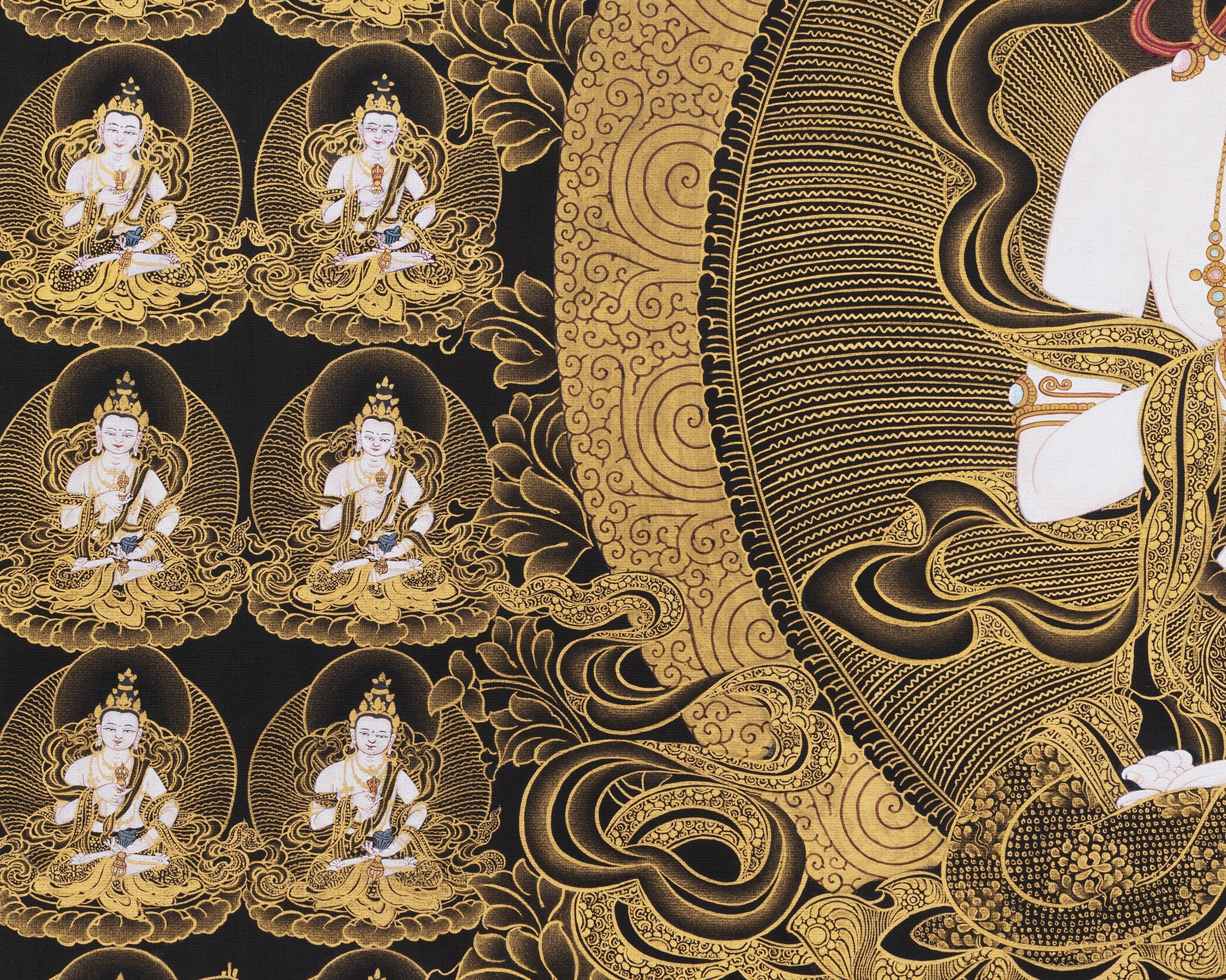108 Vajrasattva Thangka Print, Tibetan Vajrayana Painting, Thangka Print