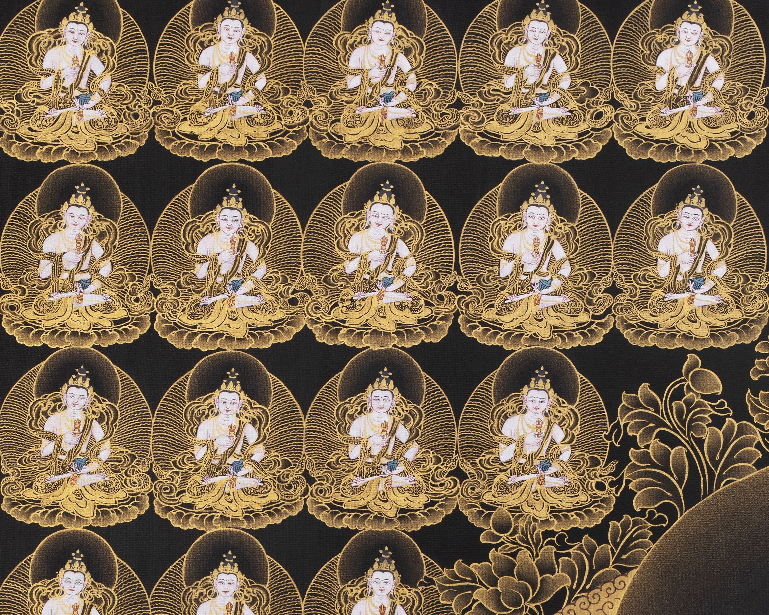 108 Vajrasattva Thangka Print, Tibetan Vajrayana Painting, Thangka Print
