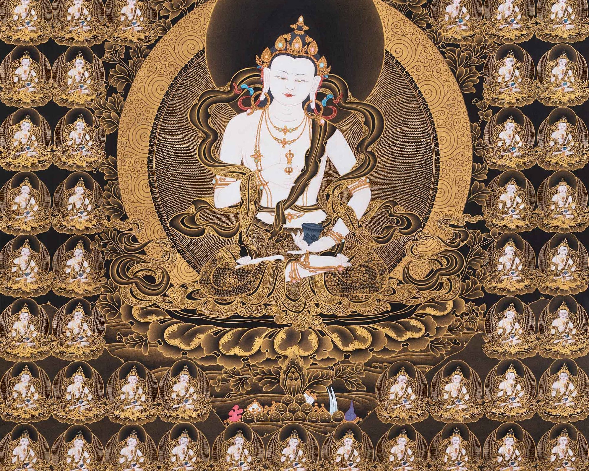 108 Vajrasattva Thangka Print, Tibetan Vajrayana Painting, Thangka Print