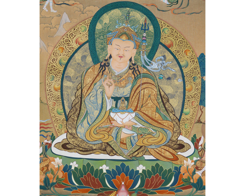 Guru Rinpoche Thangka, Guru Padamsambhava, High Quality Giclee Canvas Print, Digital Print