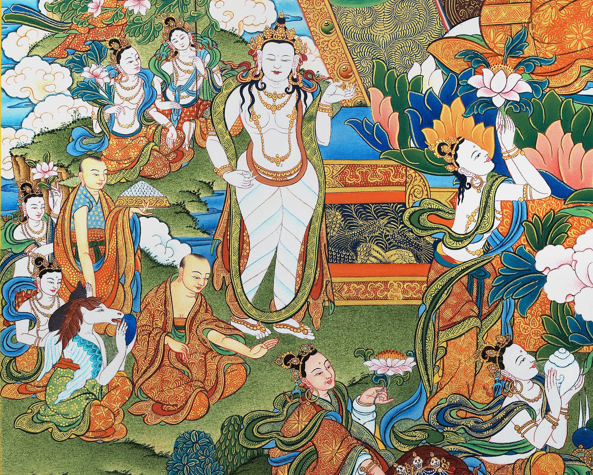 Buddha Shakyamuni Life Story Thangka, High Quality Thangka Print