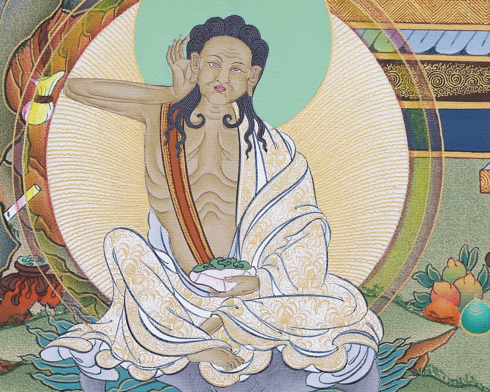 Guru Marpha, Kagyu Masters Thangka Painting, Quality Thangka Print, Tibetan thangka
