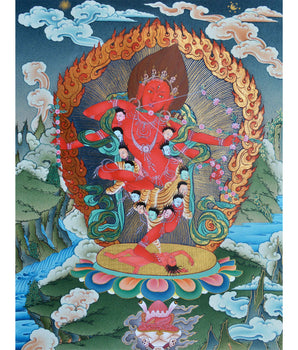 Kurukulla Thangka, Dakini, Traditional Tibetan Painting,