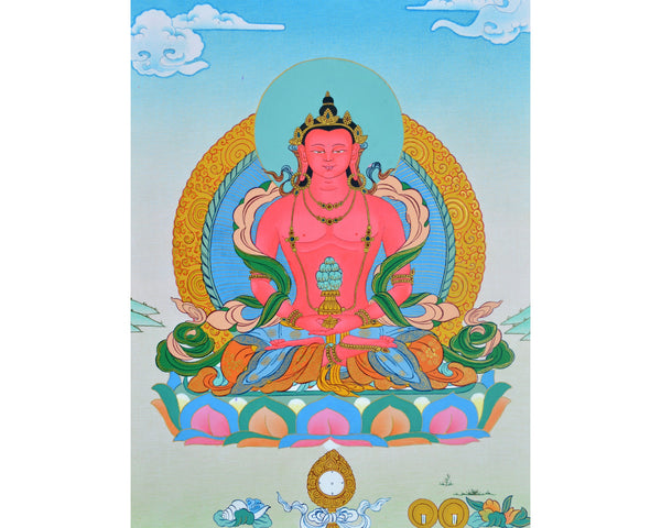 Amitayus Thangka, Hand Painted Vajrayana Painting, Vajrayana thangka, Thangka Painting, Thangka Art