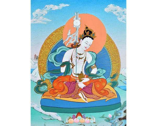 Mandarava, Dakini Thangka Painting, Hand Painted Vajrayana Thangka,