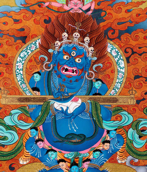 Sakya Mahakala Thangka | Dharmapala | Tibetan Vajrayana Art