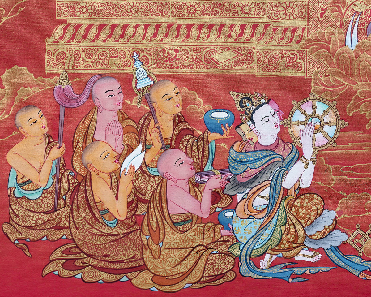 12 Deeds Of Shakyamuni Buddha, Thangka Print, Digital print