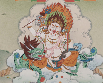 Namtoshe with Five Jambala Thangka, Wealth Deities Of Buddhism, Digital Print