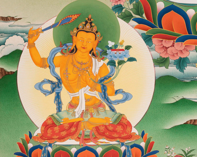 Arya Avalokiteshvara and the Bodhisattvas | High-Quality Thangka Painting Print