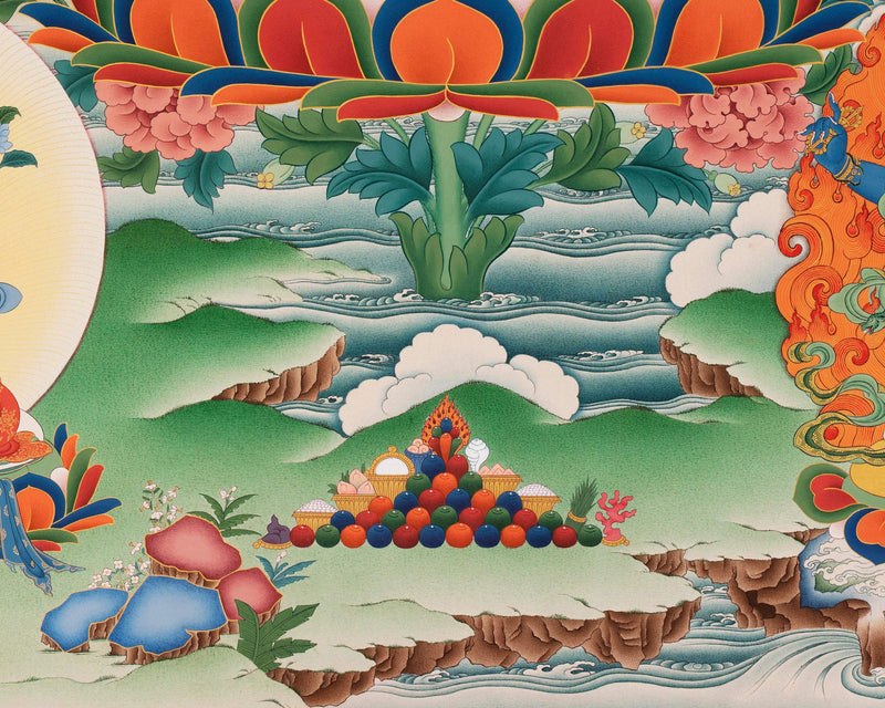 Arya Avalokiteshvara and the Bodhisattvas | High-Quality Thangka Painting Print