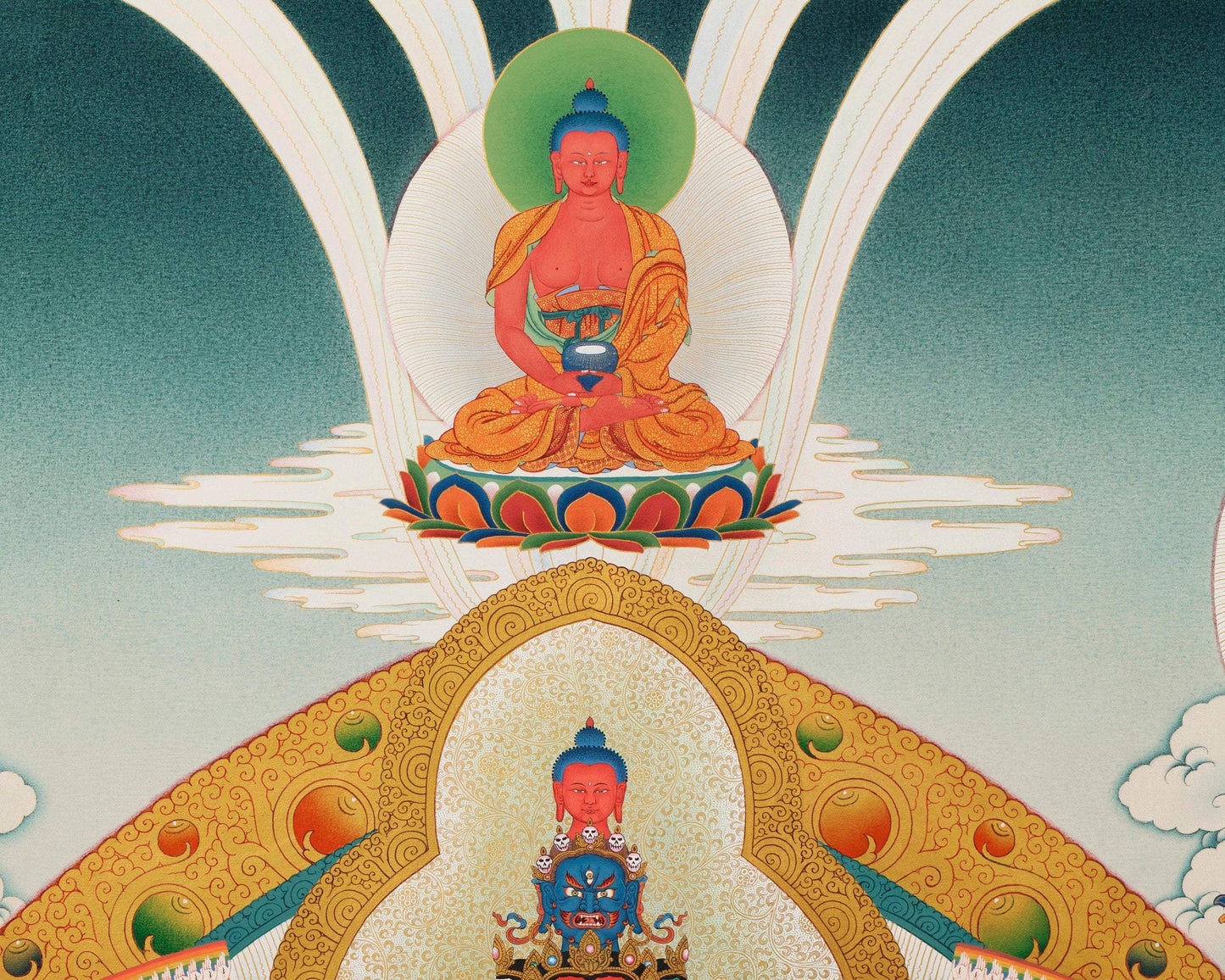 Arya Avalokiteshvara and the Bodhisattvas | High-Quality Thangka Painting Print