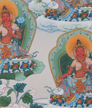 21 Tara Thangka, Green Tara, High Quality Giclee Canvas Print