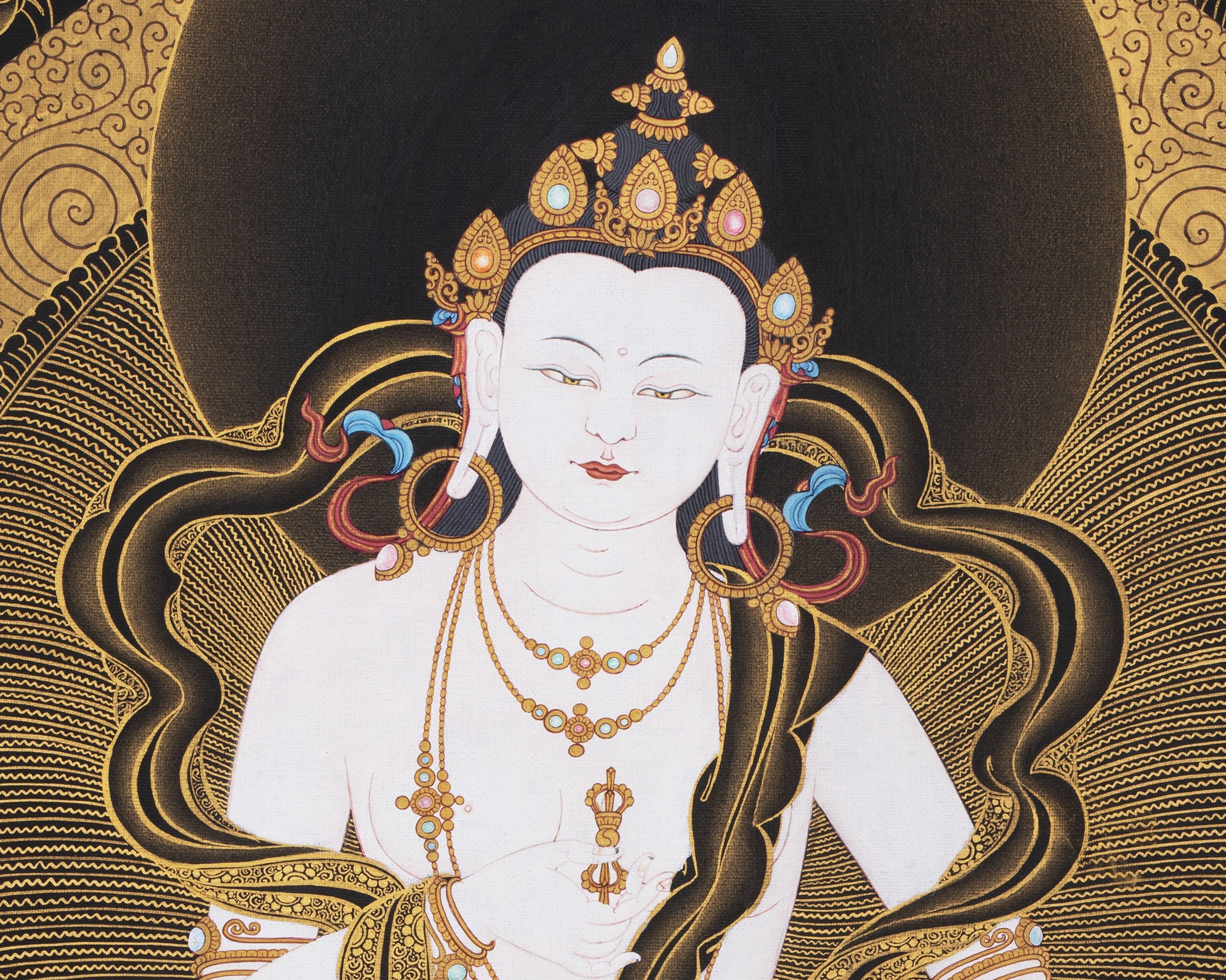 108 Vajrasattva Thangka Print, Tibetan Vajrayana Painting, Thangka Print
