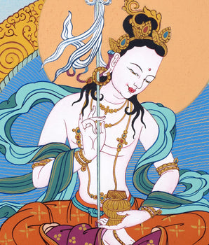Mandarava, Dakini Thangka Painting, Hand Painted Vajrayana Thangka,