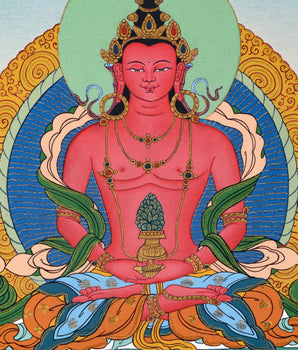 Amitayus Thangka, Hand Painted Vajrayana Painting, Vajrayana thangka, Thangka Painting, Thangka Art