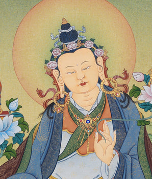 Yuthok Thangka Print | Tibetan Buddhist Master Art includes brocade