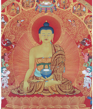 12 Deeds Of Shakyamuni Buddha, Thangka Print, Digital print