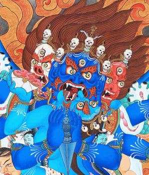 Vajrakilaya Thangka, Tibetan Thangka Painting, High Quality Giclee Canvas Print, Digital Print