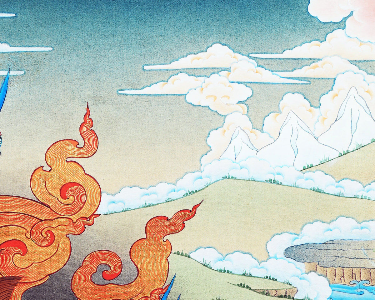 Vajrakilaya Thangka, Tibetan Thangka Painting, High Quality Giclee Canvas Print, Digital Print