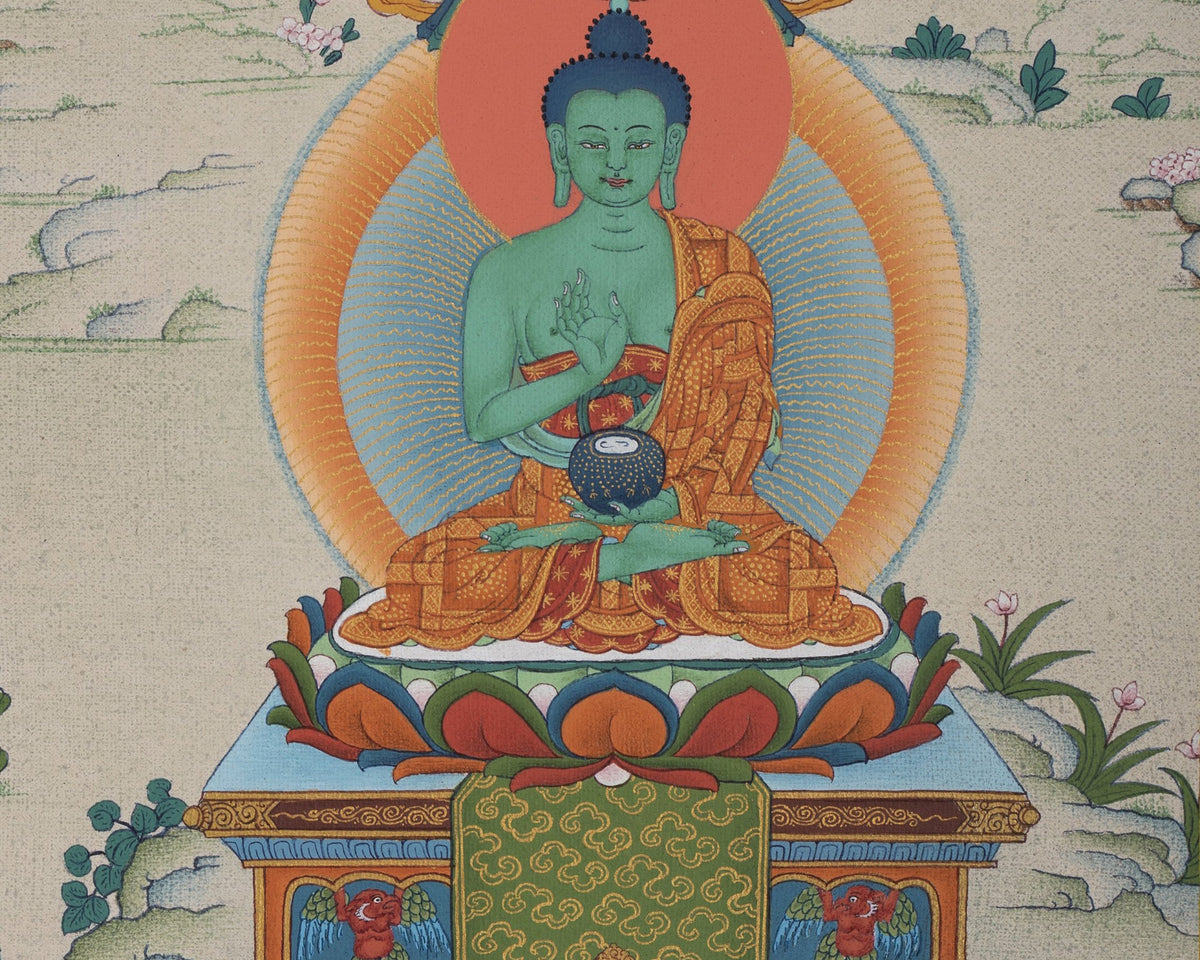 5 Dhyani Buddha Thangka, High Quality Giclee Canvas Print