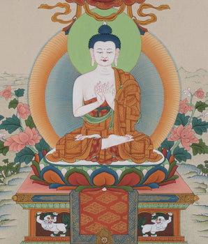 5 Dhyani Buddha Thangka, High Quality Giclee Canvas Print