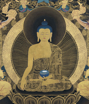 Buddha Shakyamuni Thangka, High Quality Canvas Thangka Print, Shakyamuni Buddha, Nakthang thangka tradition