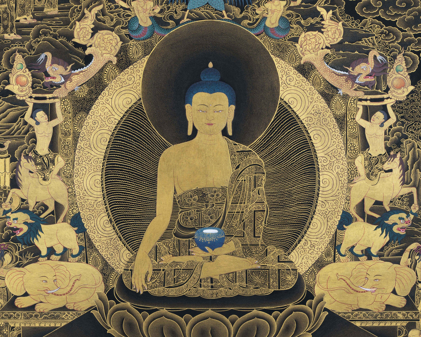 Buddha Shakyamuni Thangka, High Quality Canvas Thangka Print, Shakyamuni Buddha, Nakthang thangka tradition