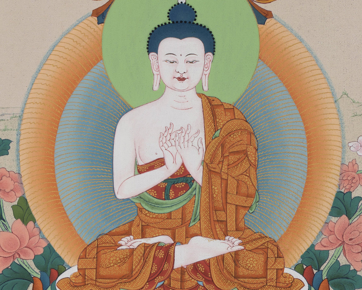 5 Dhyani Buddha Thangka, High Quality Giclee Canvas Print