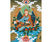 Guru Rinpoche Thangka | Traditional Tibetan Art in 24K Gold