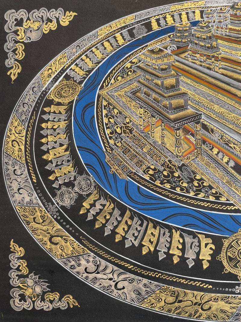 Golden Kalachakra Mandala | Wall Decoration Painting
