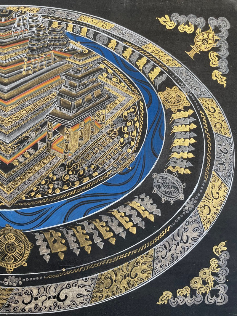 Golden Kalachakra Mandala | Wall Decoration Painting