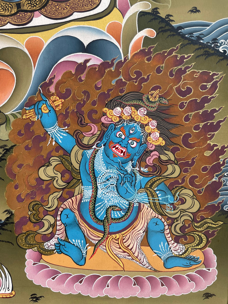 4 Armed Chengrezig | Avalokiteshvara Tibetan Thangka | Wall Decors