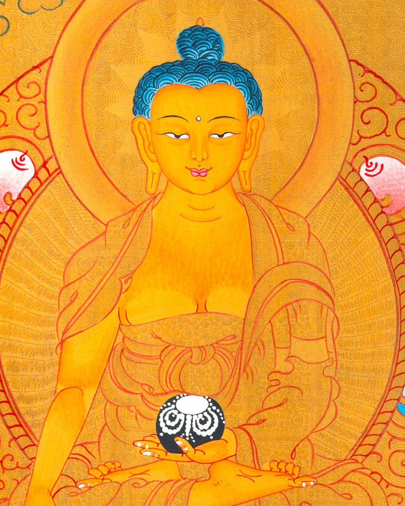 Five Dhyani Buddhas | Original Hand painted Five Buddhas Thanka Painting
