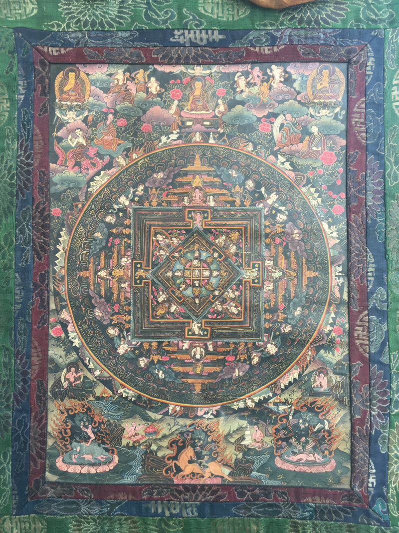 Oil Varnished Mandala | Original Hand Painted Buddha Thangka