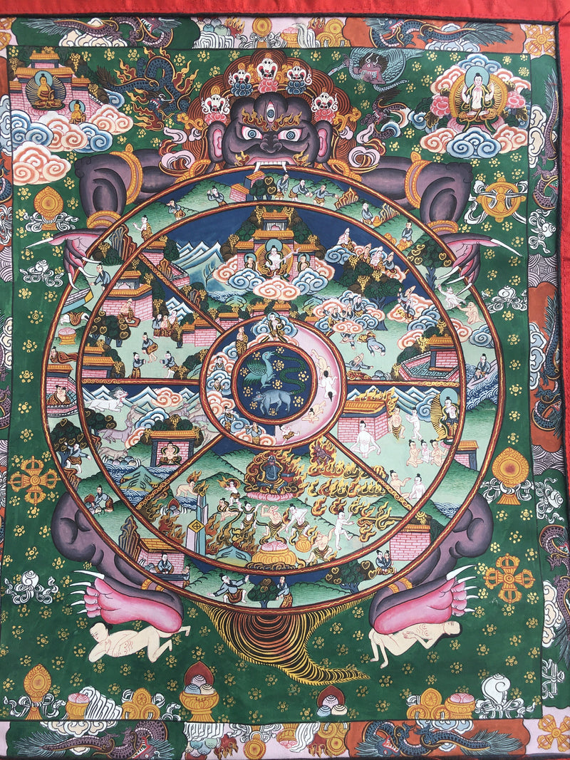 Wheel of life Thangka  |  Wall hanging Decoration for Relaxation | Tibetan Art