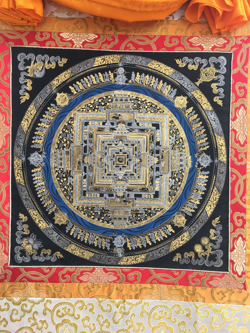 Kalachakra Mandala  |  Black And Gold Painting