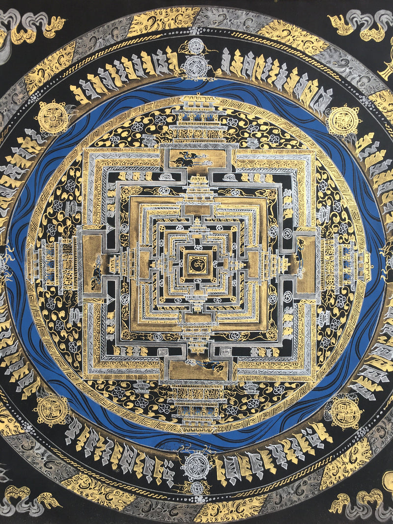 Kalachakra Mandala  |  Black And Gold Painting