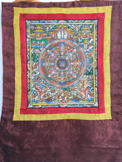 Brocade Mounted Heruka Mandala Thangka | Vintage Collection | Wall Decoration