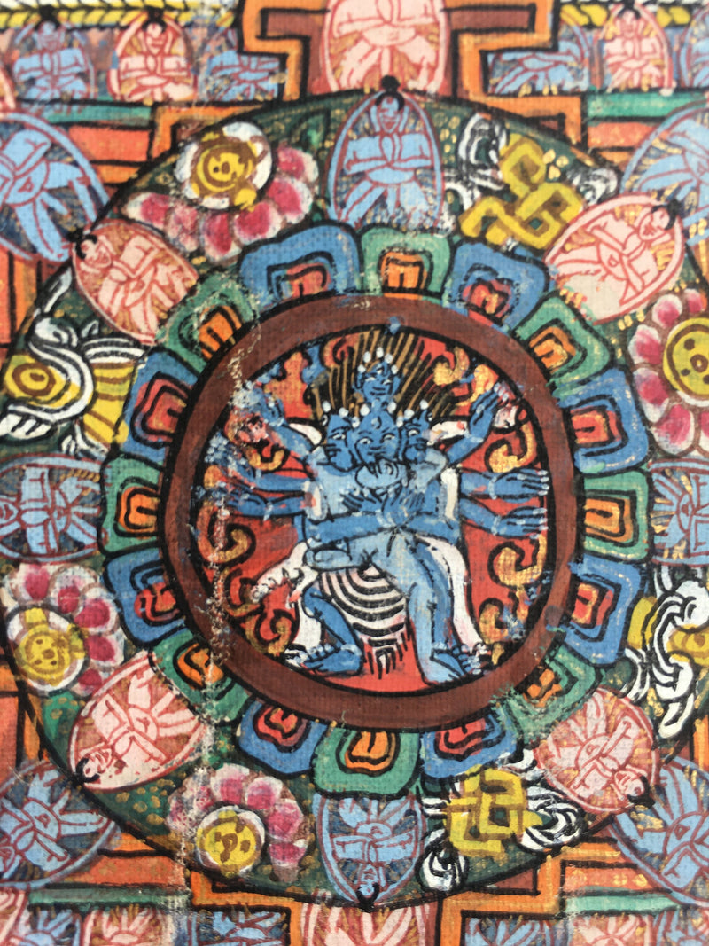 Brocade Mounted Heruka Mandala Thangka | Vintage Collection | Wall Decoration