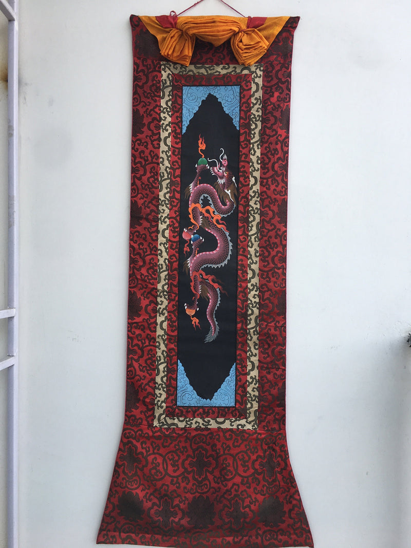 Dragon Thangka Painting | Unique Art Painting for Meditation | Wall Decoration Painting